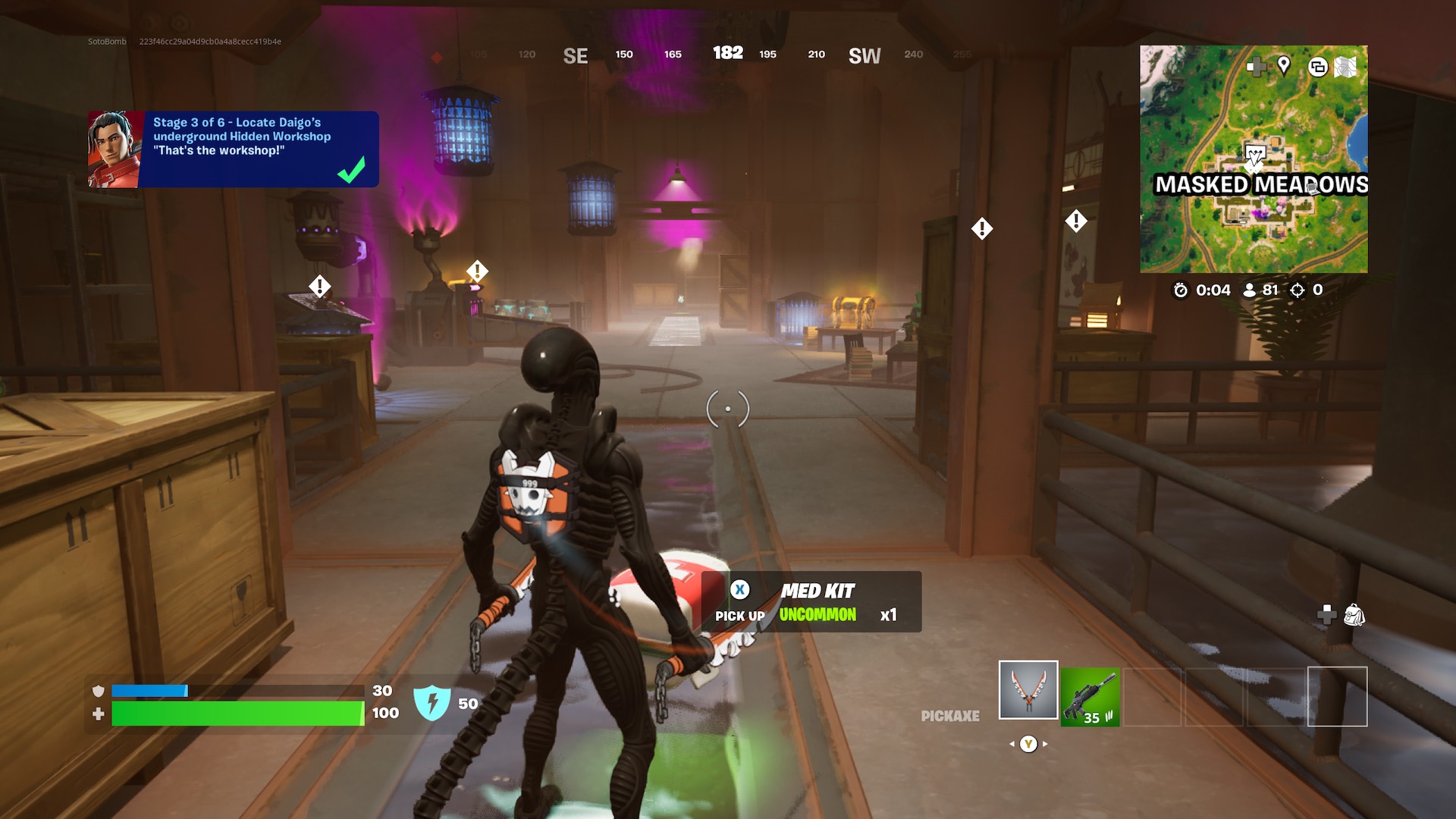 Comment localiser l'atelier caché souterrain de Daigo à Fortnite