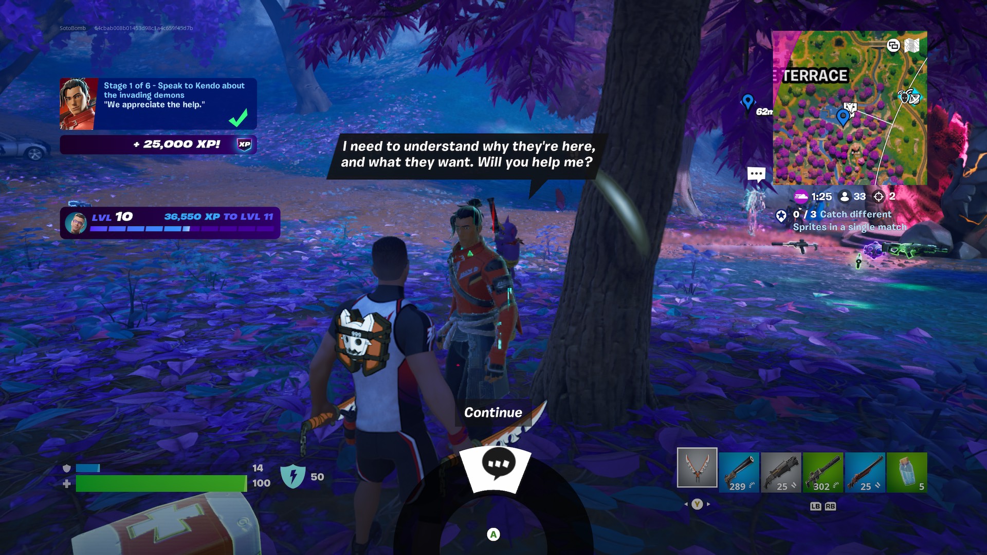 Como falar com Kendo sobre os demônios invasores em Fortnite