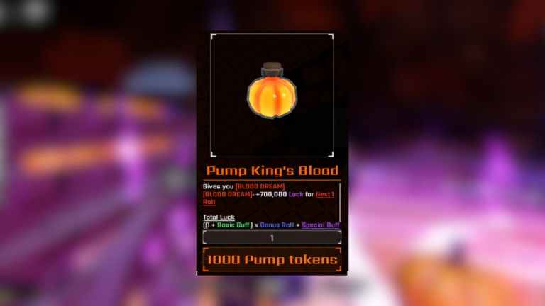 Comment obtenir la potion de sang du roi de la pompe dans le RNG de Sol