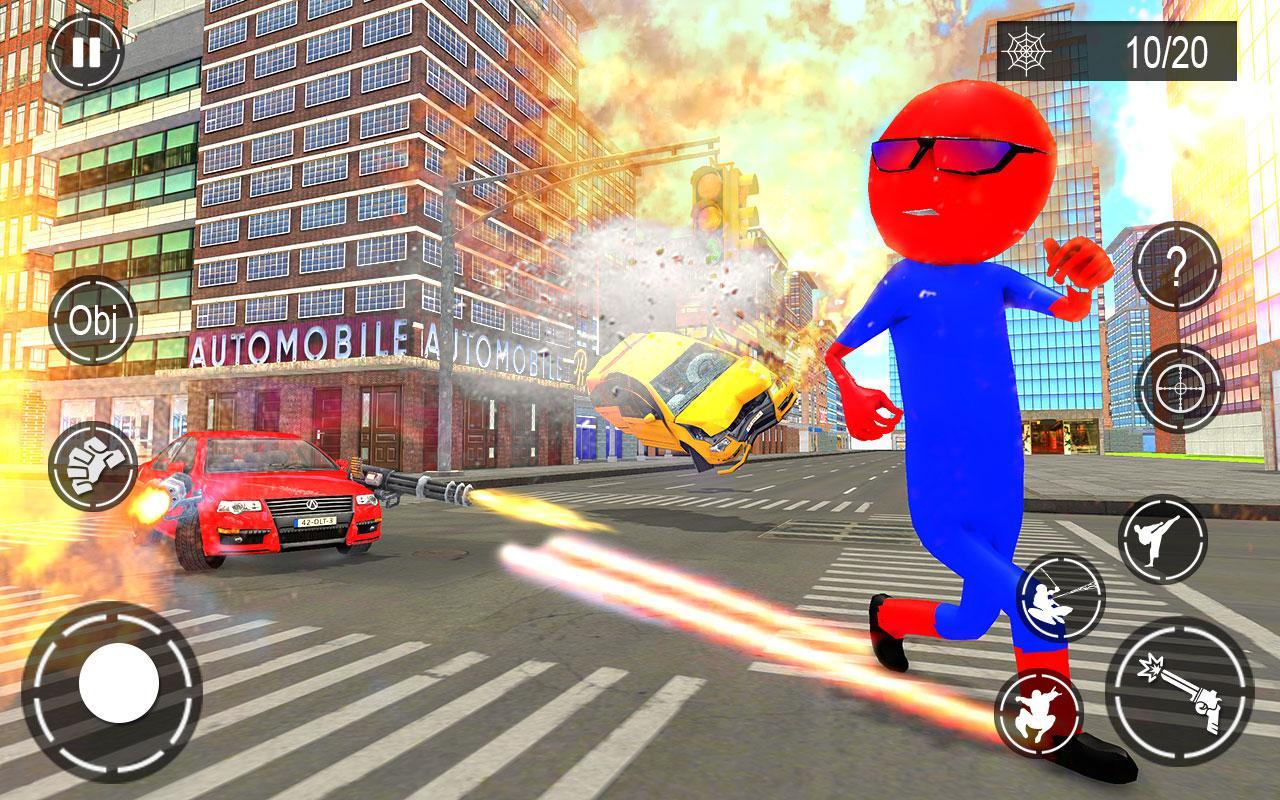 Real Stickman Speed Rope Hero Crime City