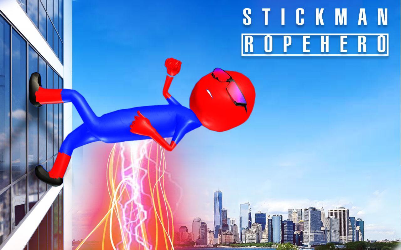 Real Stickman Speed Rope Hero Crime City