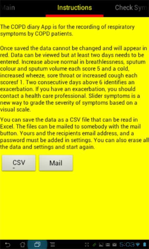 COPD Diary Card