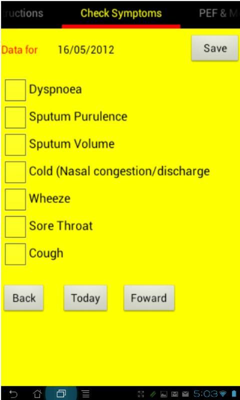 COPD Diary Card