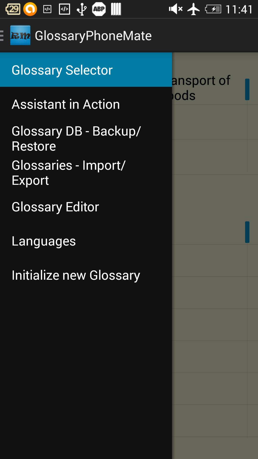 Glossary Phone Mate
