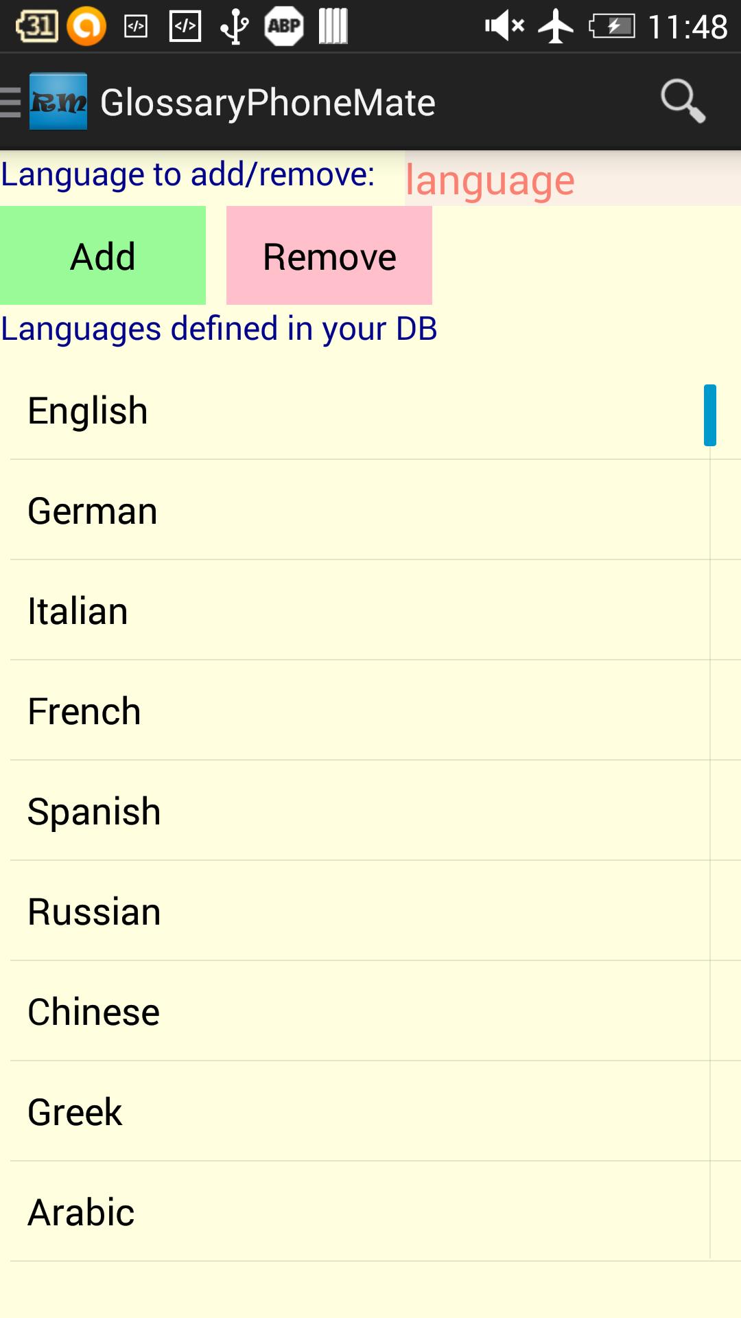 Glossary Phone Mate