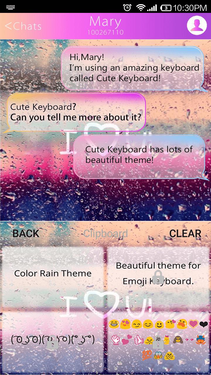 COLOR RAIN Emoji Keyboard Skin