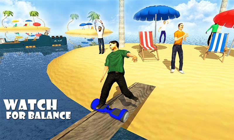 Waterpark Hoverboard Stunts surfing race 2019