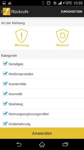 AGES Produktwarnungs-App