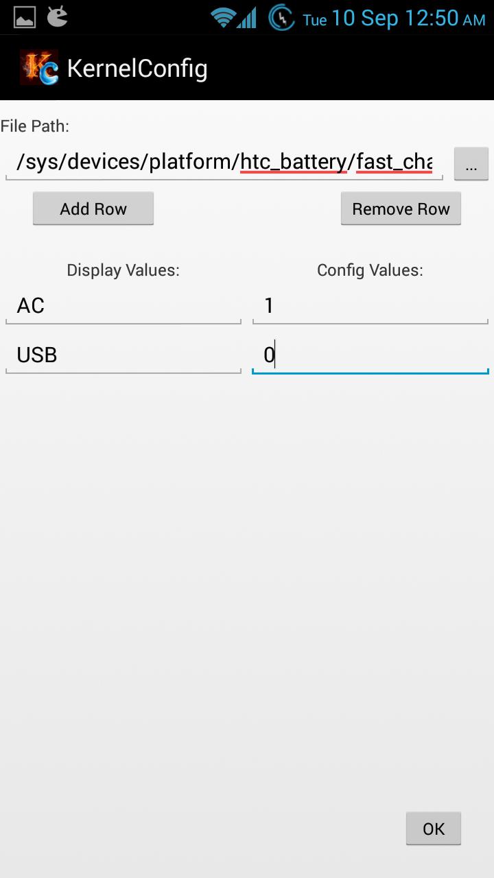Kernel Config - Widget