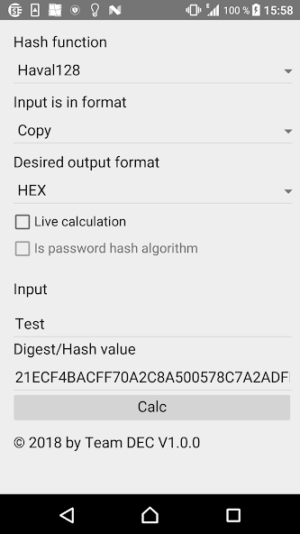 DEC hash demo