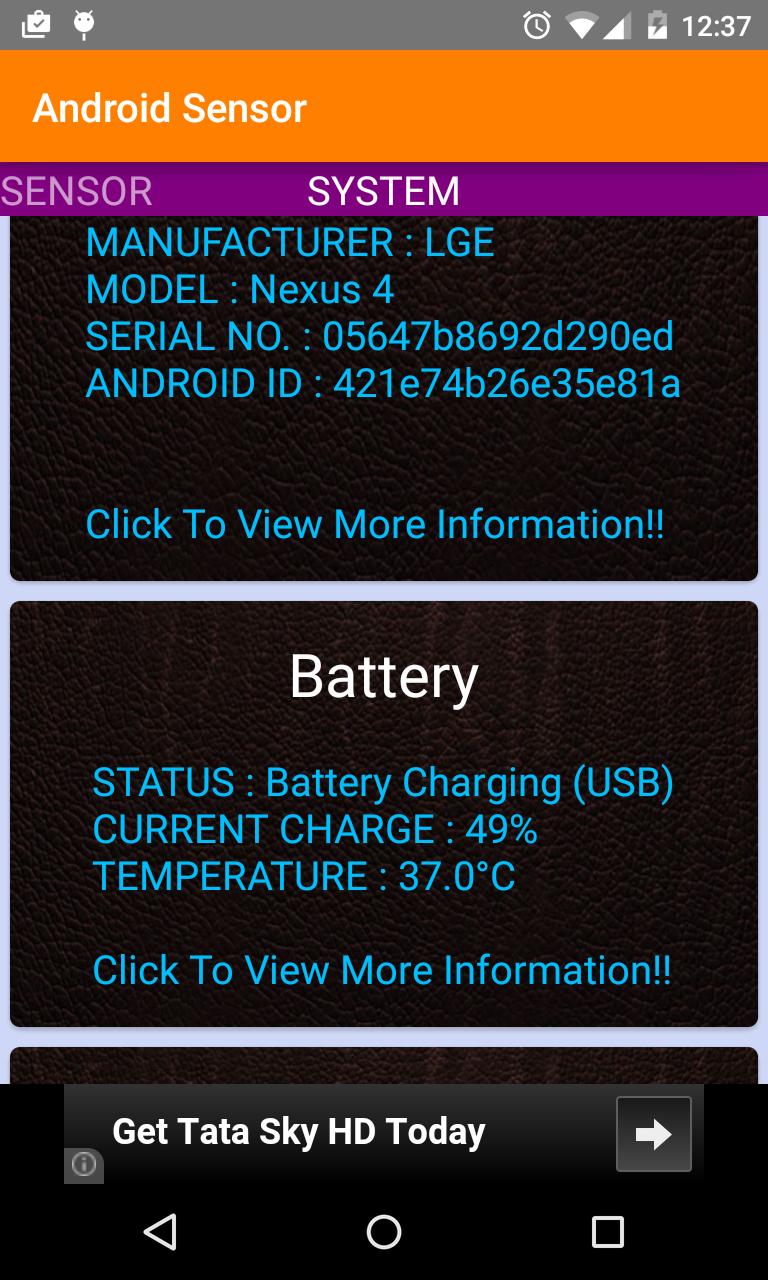 Android Sensor Tool