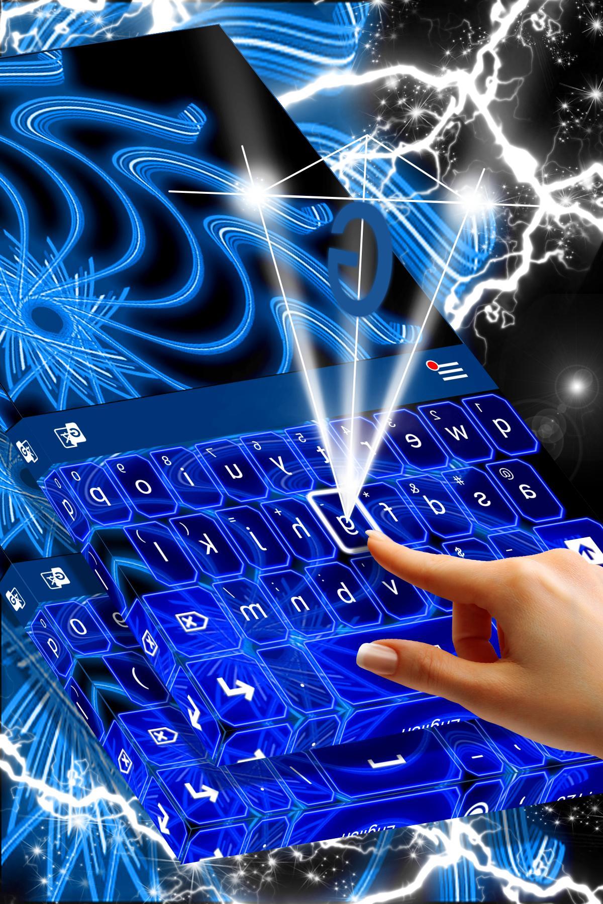 Blue Neon Color Keyboard