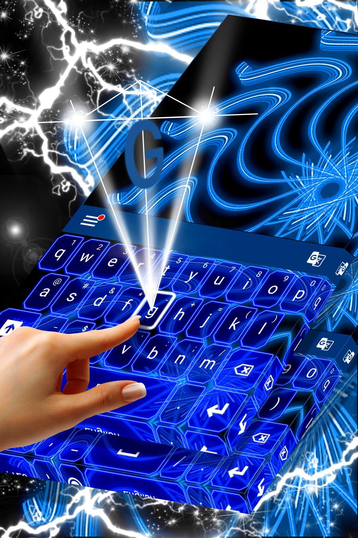 Blue Neon Color Keyboard