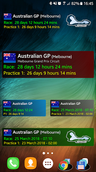 NextRace Countdown Widget 2024