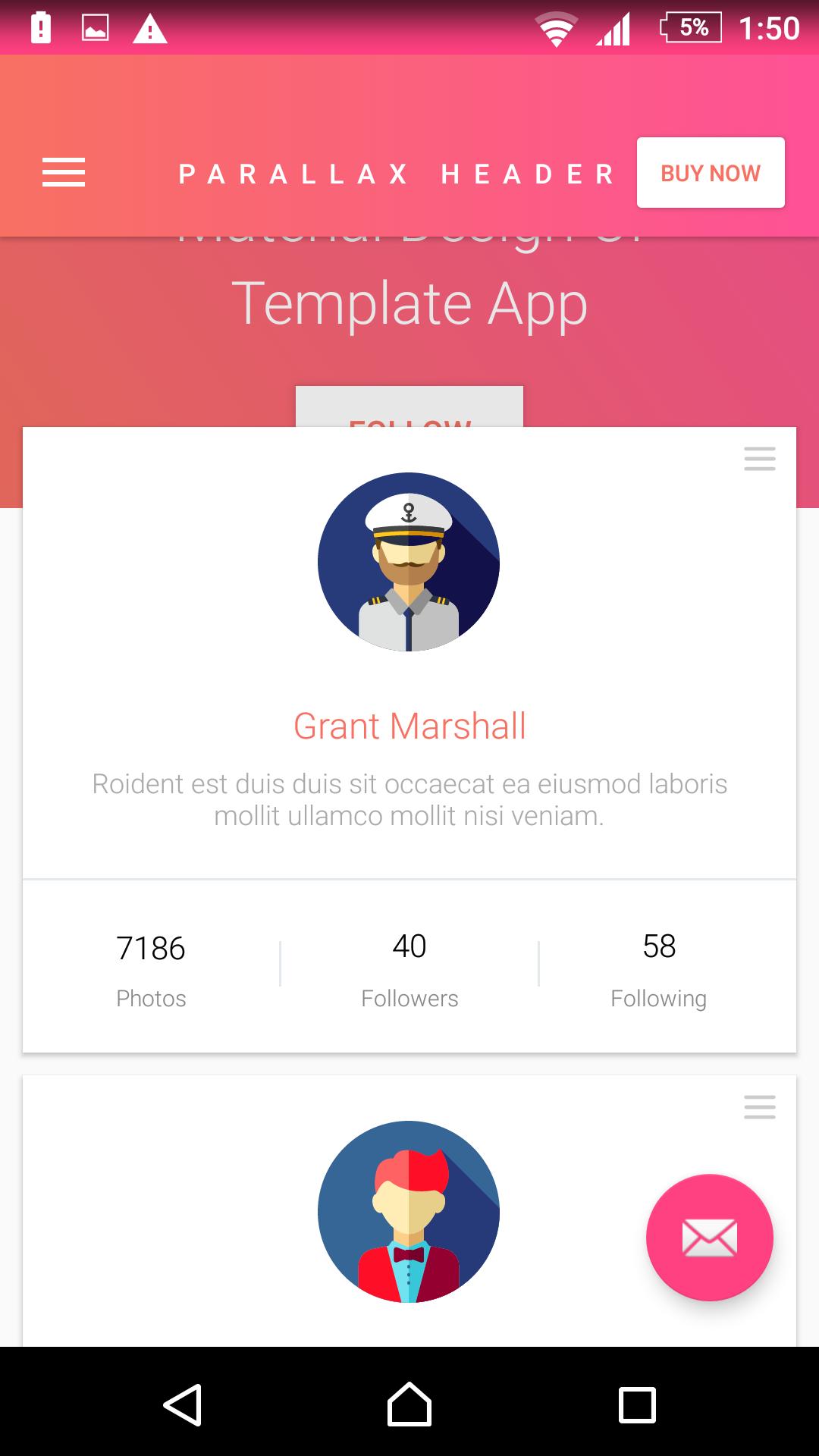 Matta - Material Design Android UI Template App