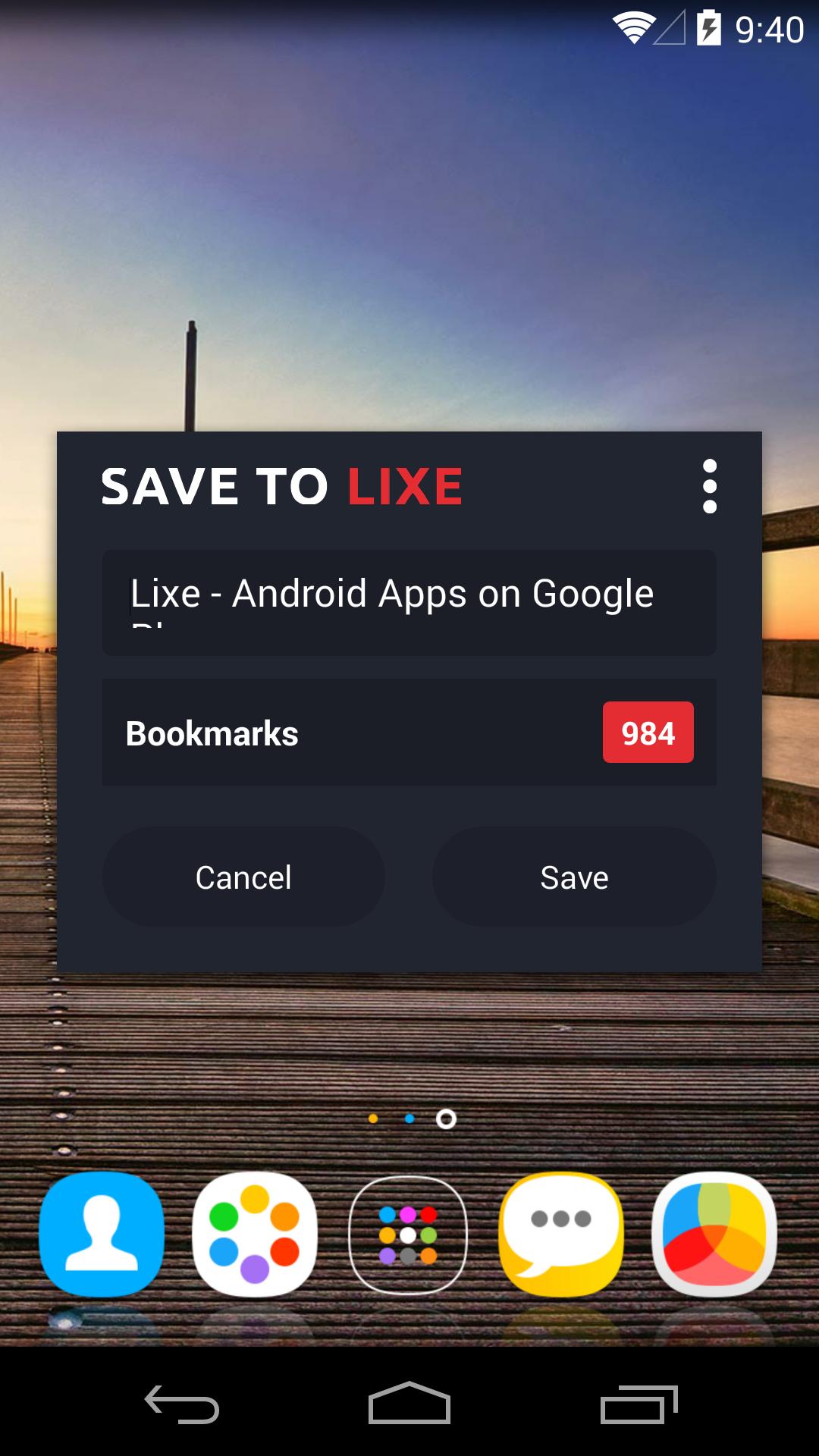 Lixe Bookmarks for UC Browser