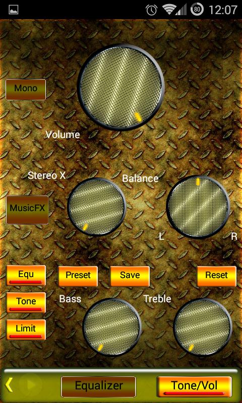 Poweramp Skin Yellow Metal