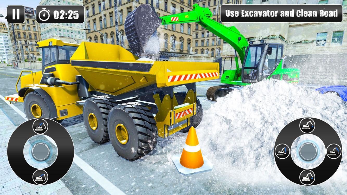 Real Snow Plow Truck Simulator - Excavator Games