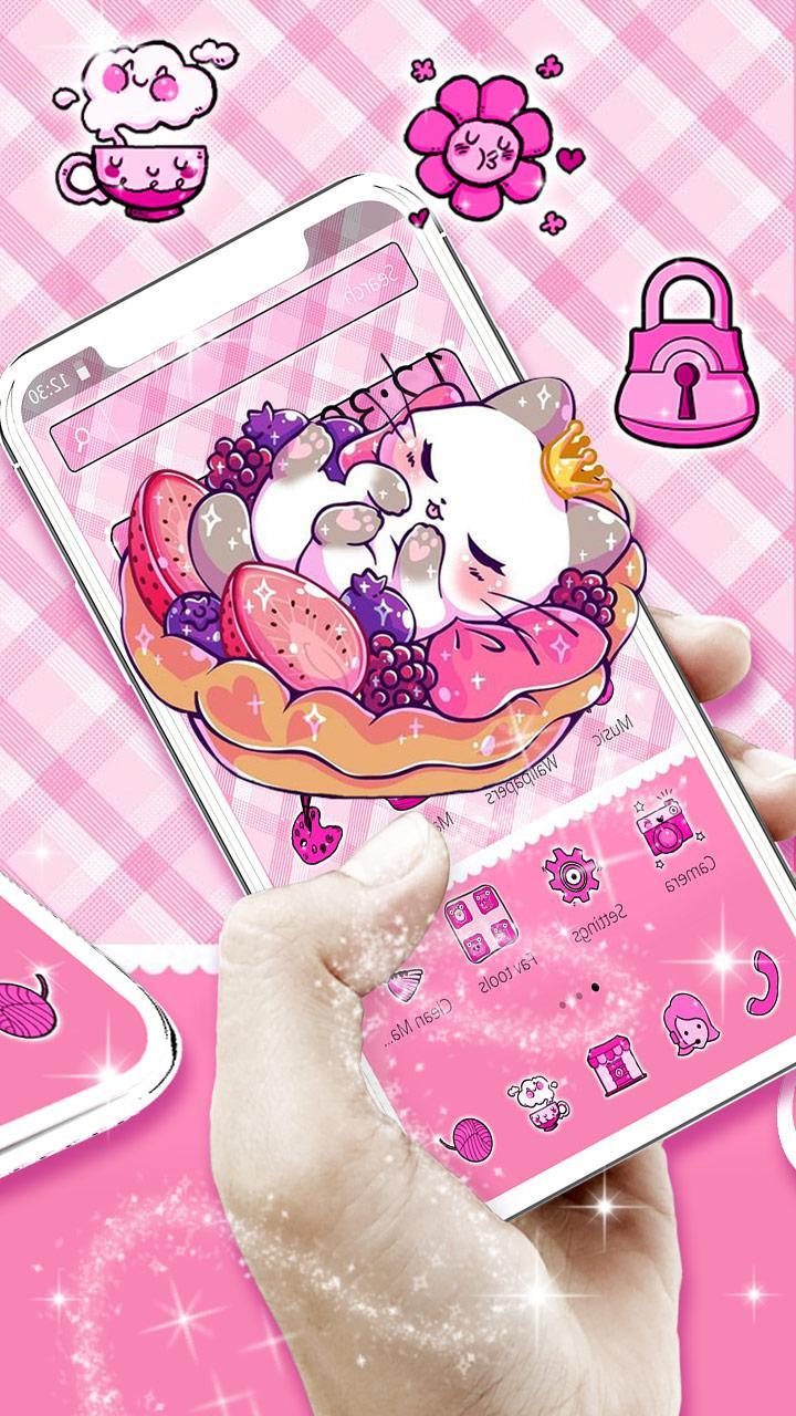 Cute Pink Sleeping Kitty Theme