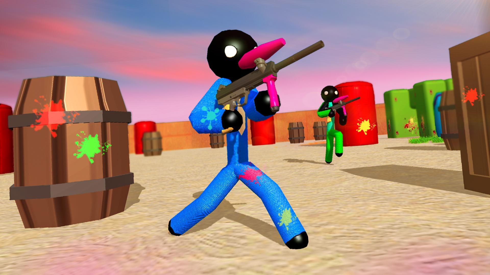 Stickman Paintball Arena Combat Attack