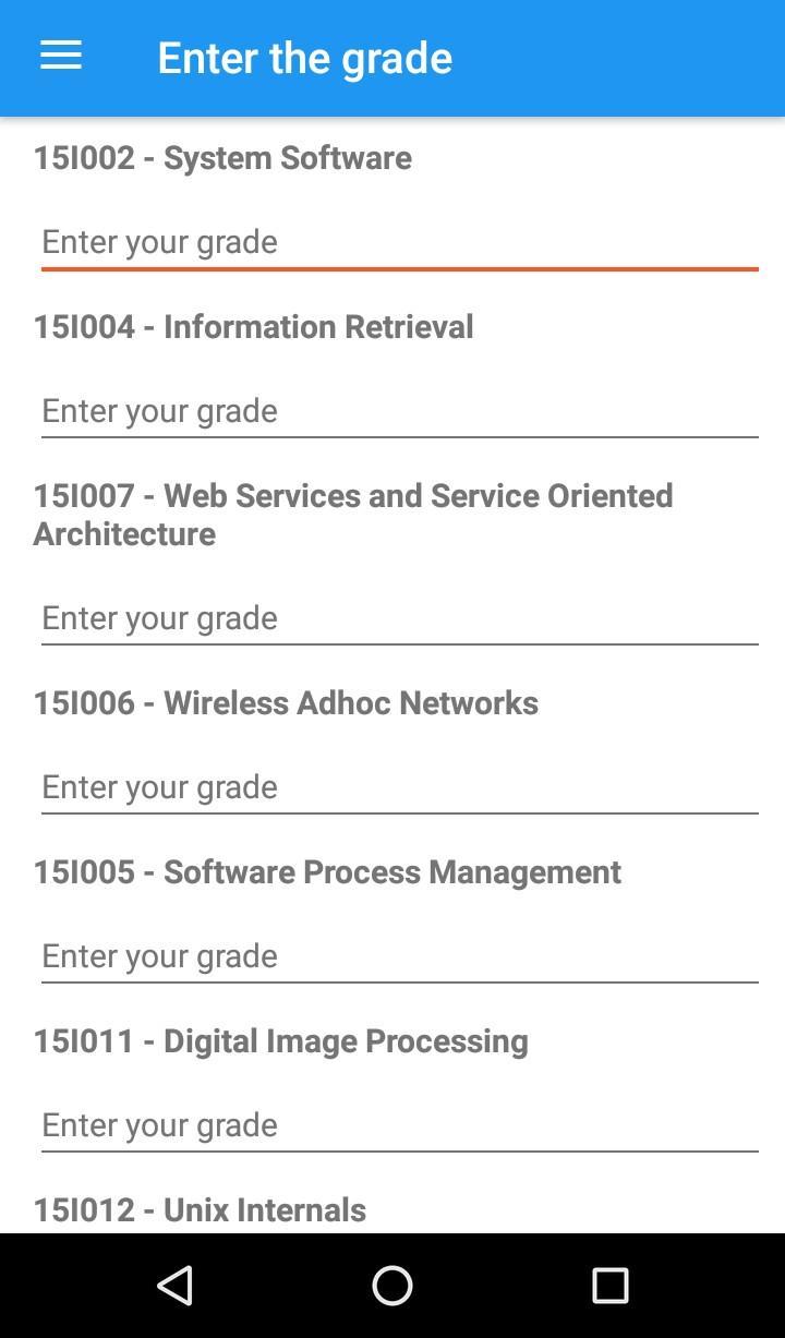 PSG Tech CGPA Calculator