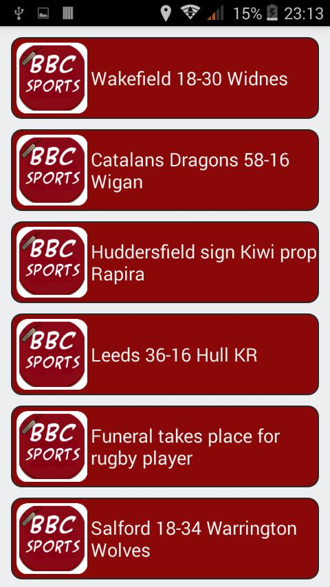 BBC Sports  Latest RSS Feeds