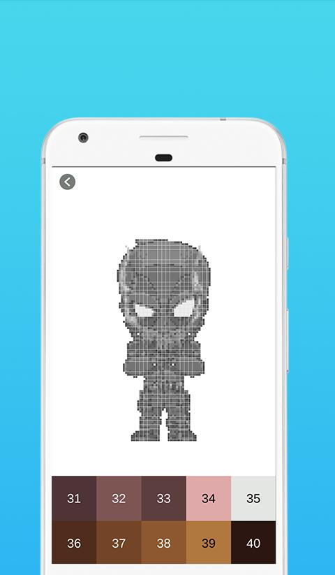 Superhero Coloring By Number - Pixel Art