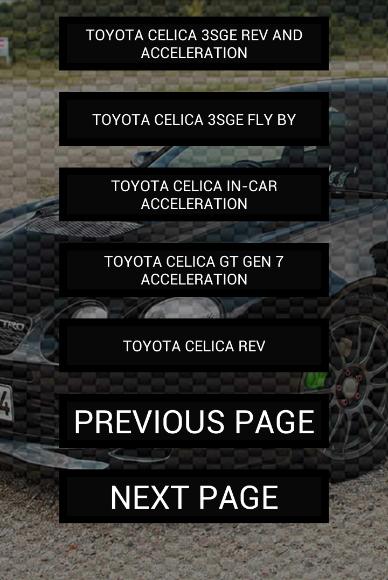 Engine sounds of Celica