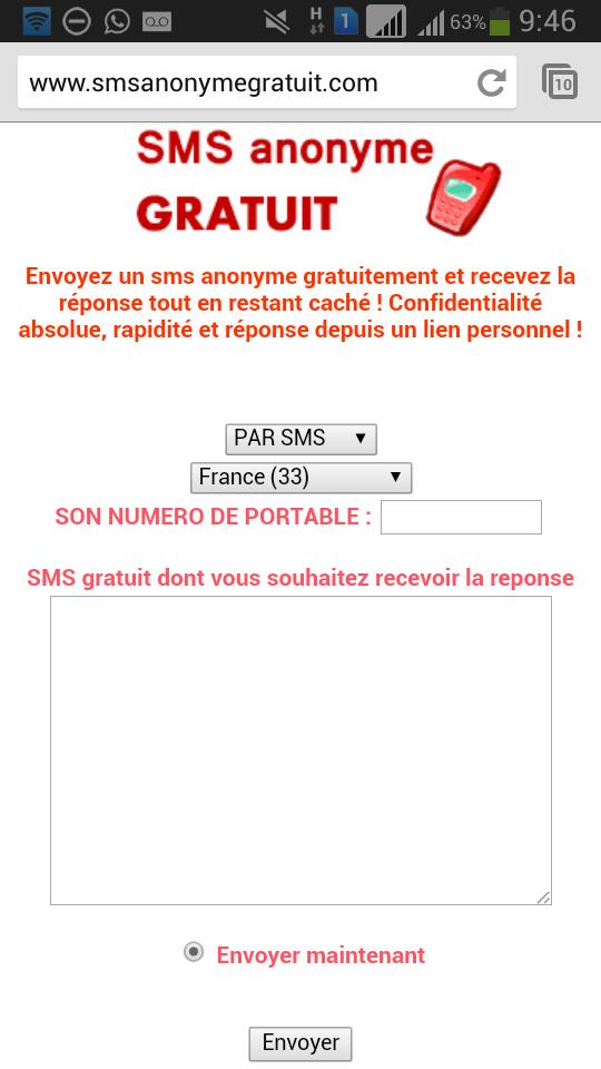 SMS Anonyme gratuit