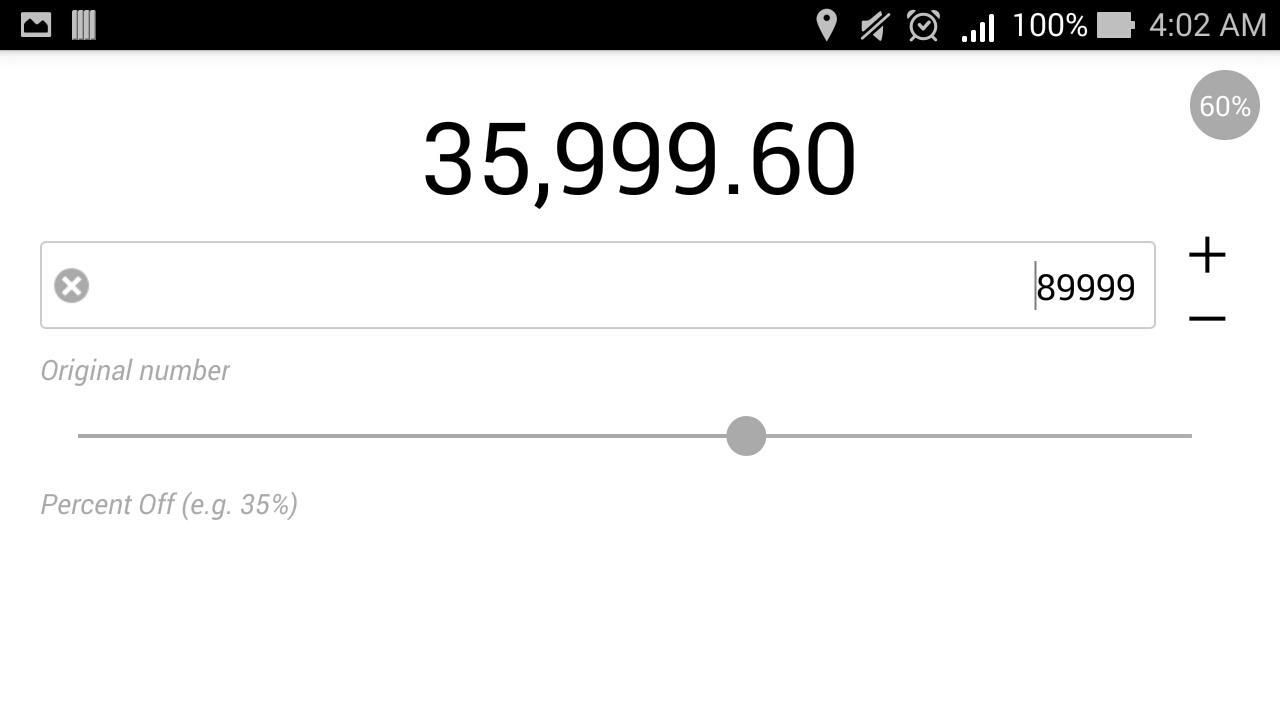 Percentage Slide Calculator