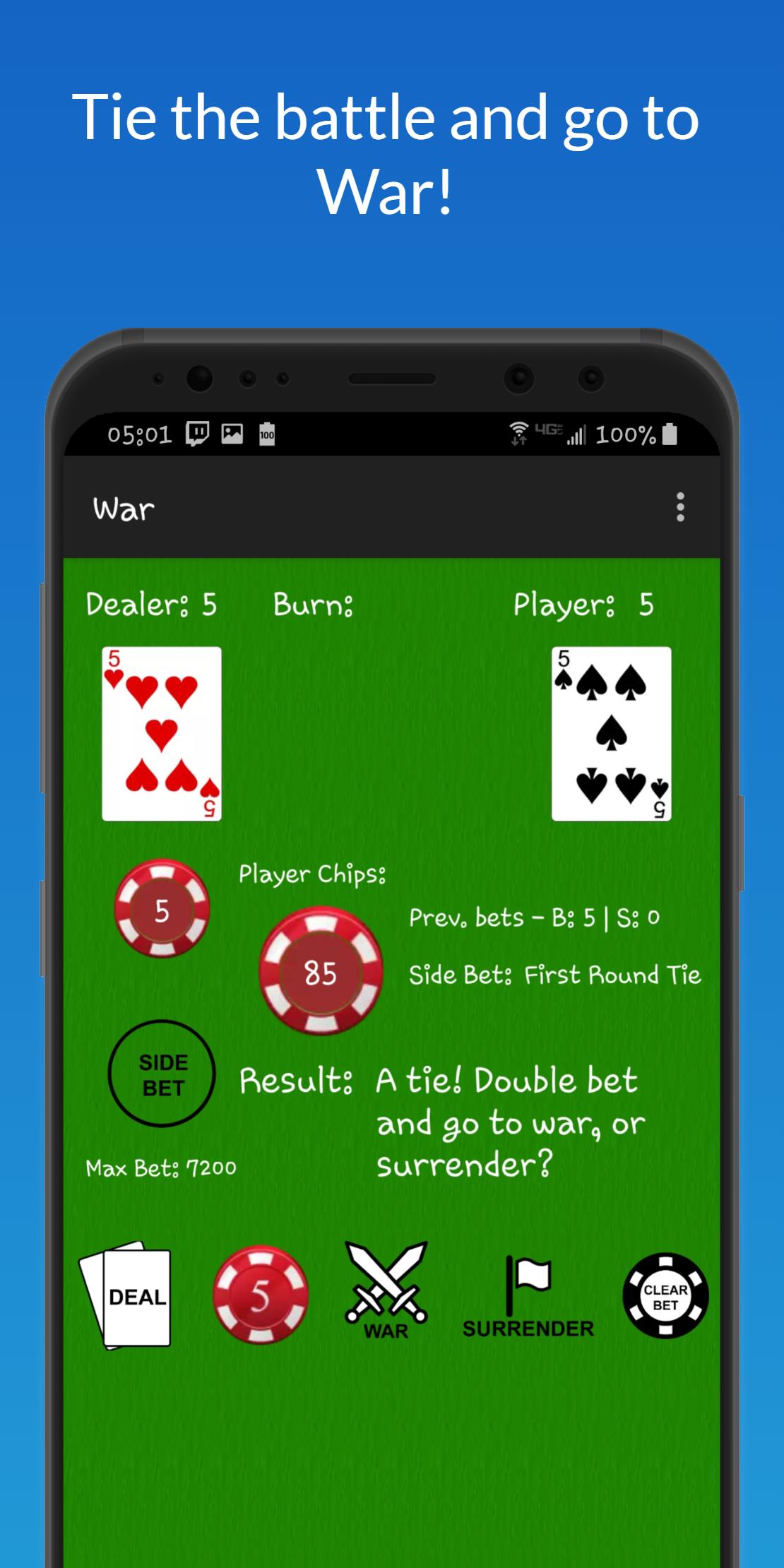 Casino War Card Game - PvC