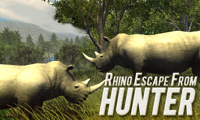 Rhino Escape From Hunter