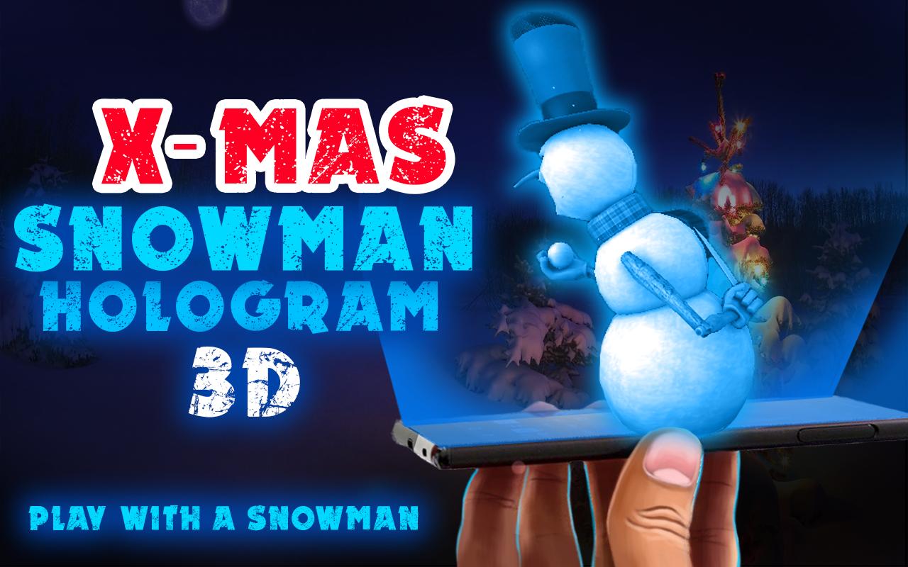 X-Mas Snowman Hologram 3D