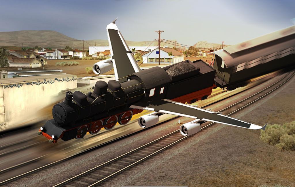 Flying Train In Sky